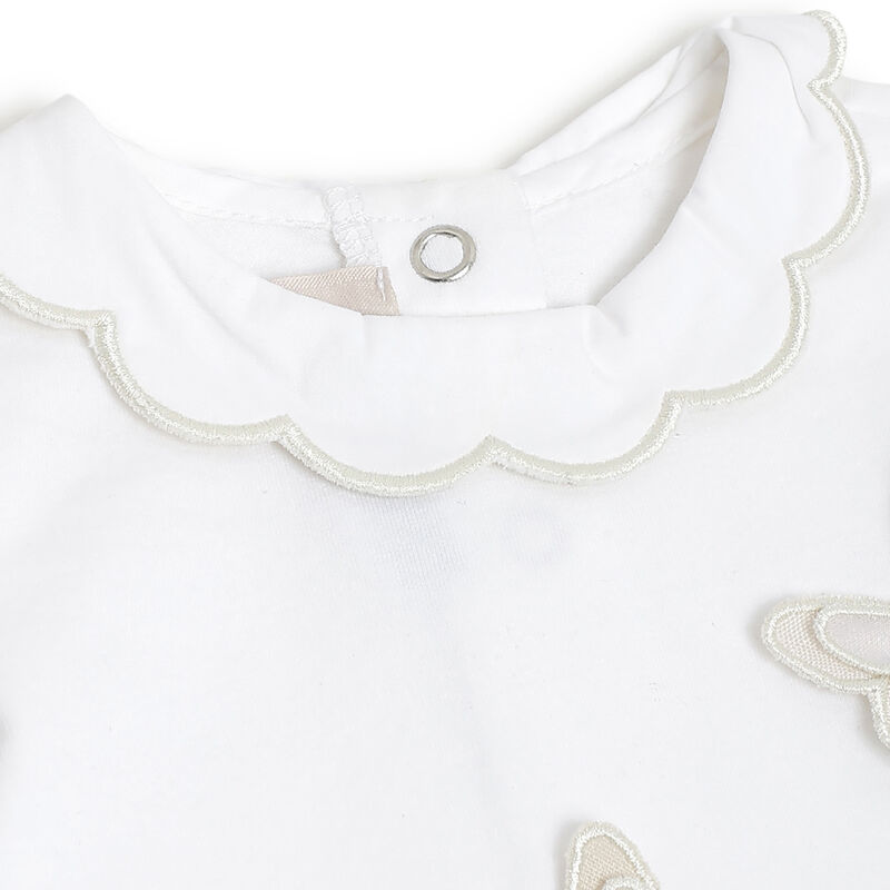 Girls White Embellished Short Sleeve T-Shirt image number 2